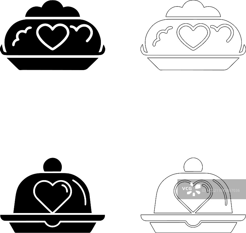 世界食物日，带心的盖碗菜图标图片素材