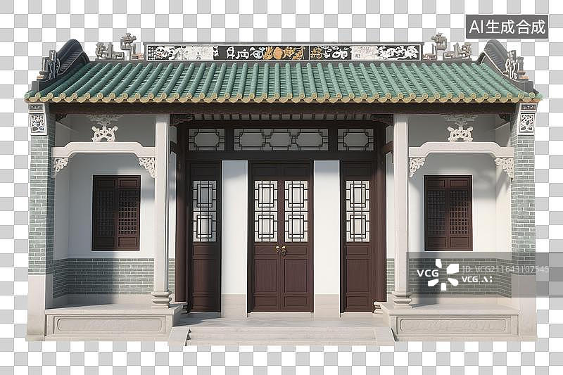 【AI数字艺术】岭南西关大屋 中式传统建筑外观图片素材