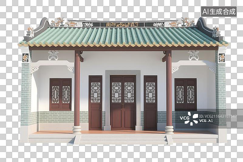 【AI数字艺术】岭南西关大屋 中式传统建筑外观图片素材