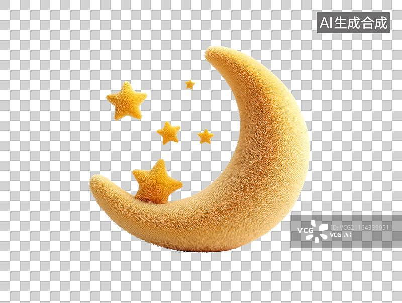 【AI数字艺术】卡通月亮和星星图片素材