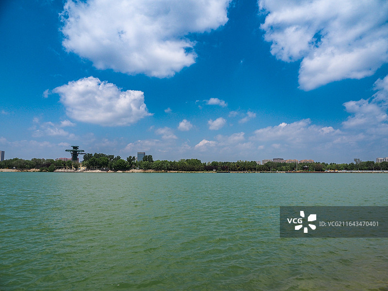 滨州蒲湖公园湖景风光图片素材