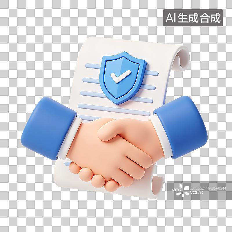 【AI数字艺术】握手与合同文件图片素材