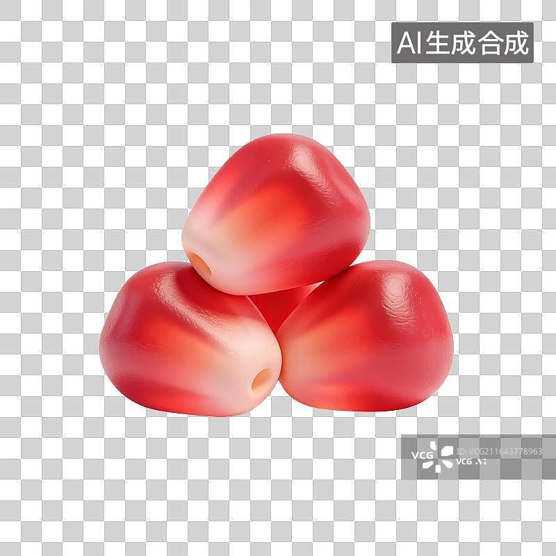 【AI数字艺术】三颗圆润红玛瑙配饰珠子特写展示图片素材