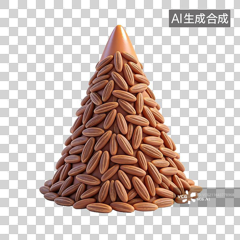 【AI数字艺术】松子堆叠成中式尖塔创意造型图片素材