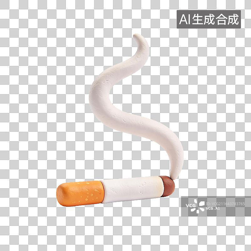 【AI数字艺术】创意黏土香烟禁烟主题国风趣味视觉作品图片素材