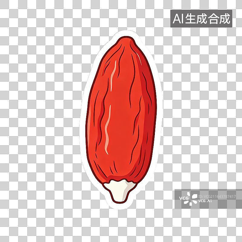 【AI数字艺术】手绘中医传统养生食材枸杞图案图片素材