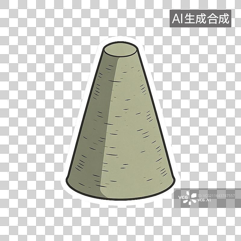 【AI数字艺术】中医传统锥形药筛手绘插画贴纸图片素材