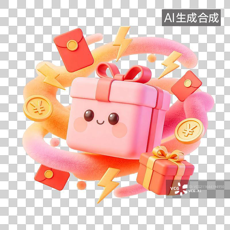 【AI数字艺术】购物节礼盒节日狂欢元素图片素材