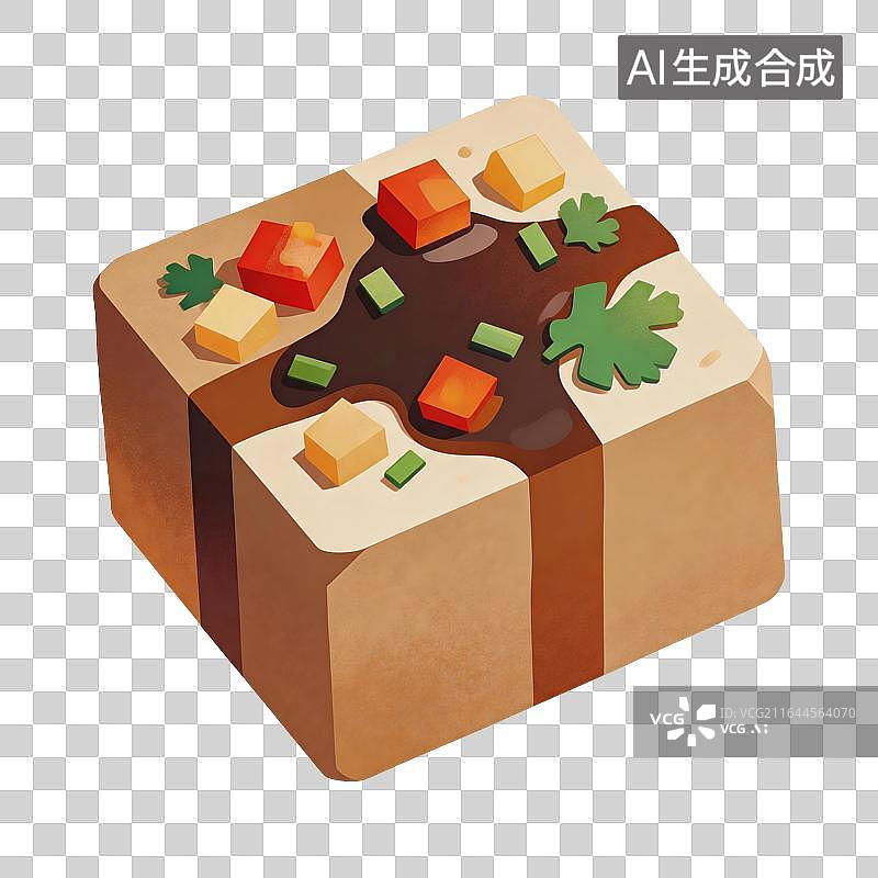 【AI数字艺术】臭豆腐美食插画图片素材