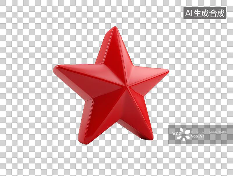 【AI数字艺术】红色卡通五角星图片素材