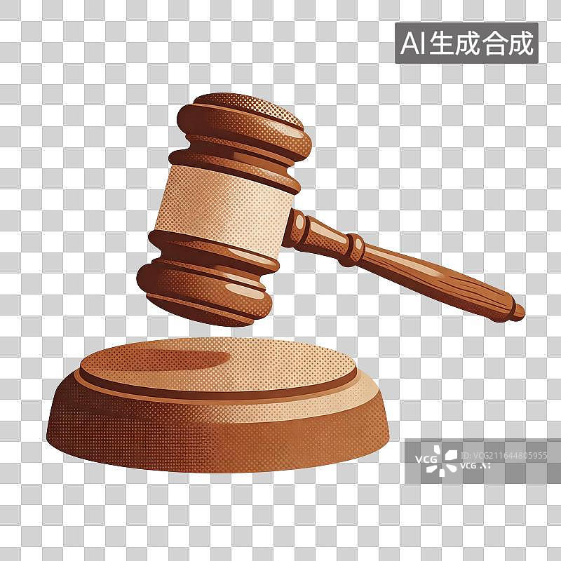 【AI数字艺术】法律锤子概念插画图片素材