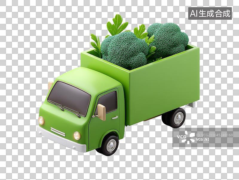【AI数字艺术】运送蔬菜的卡通卡车图片素材