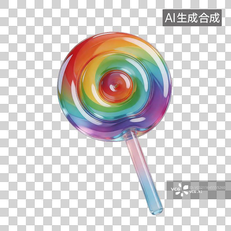 【AI数字艺术】彩虹螺旋棒棒糖图片素材