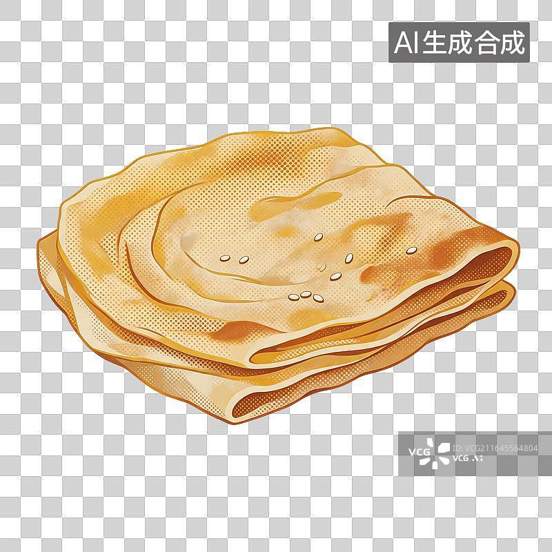 【AI数字艺术】手抓饼美食插画图片素材