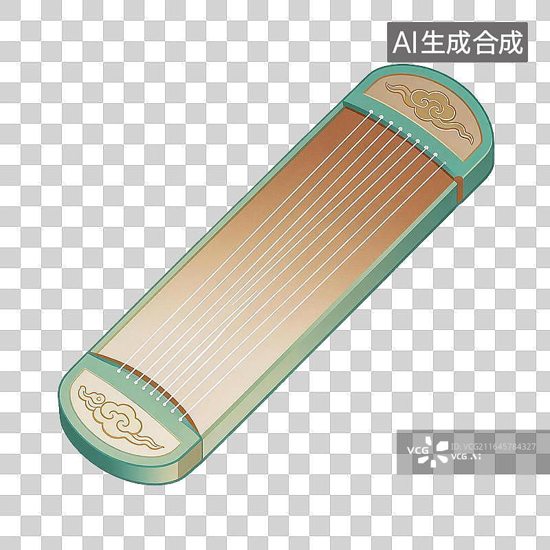 【AI数字艺术】古筝乐器插画图片素材
