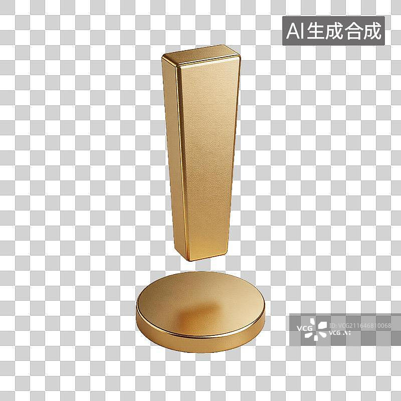 【AI数字艺术】金色金属立柱与底座图片素材