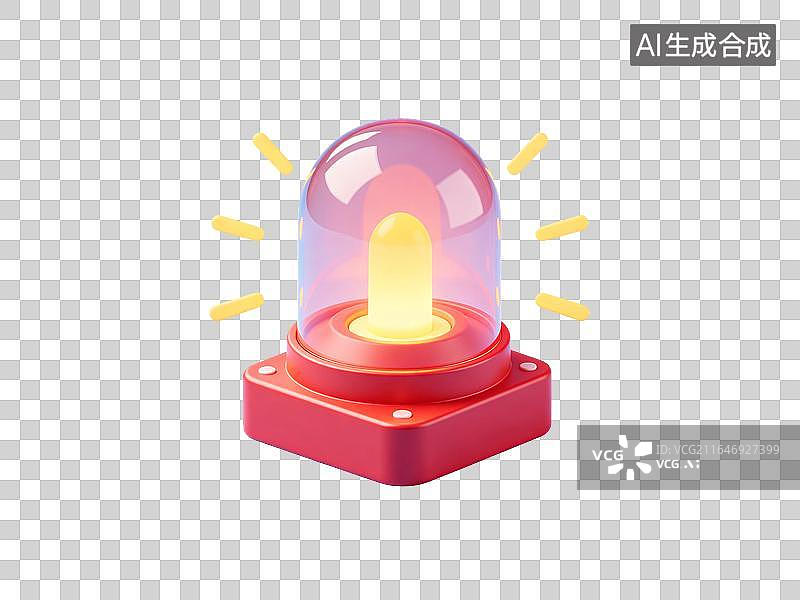 【AI数字艺术】红色警报灯应急警示图片素材