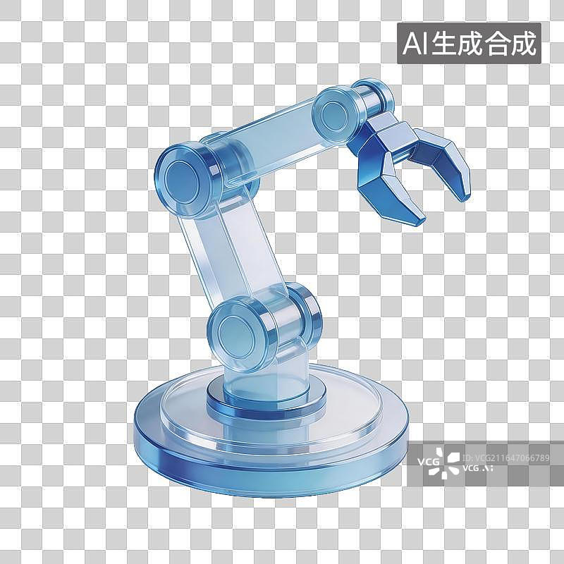 【AI数字艺术】透明机械臂模型图片素材