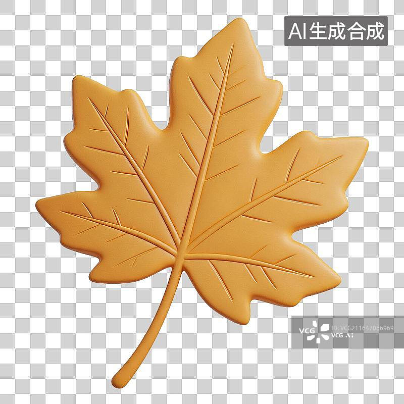 【AI数字艺术】枫叶形状的橙色叶子图片素材