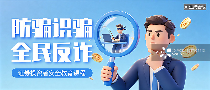 【AI数字艺术】防诈反诈安全警示宣传海报图片素材
