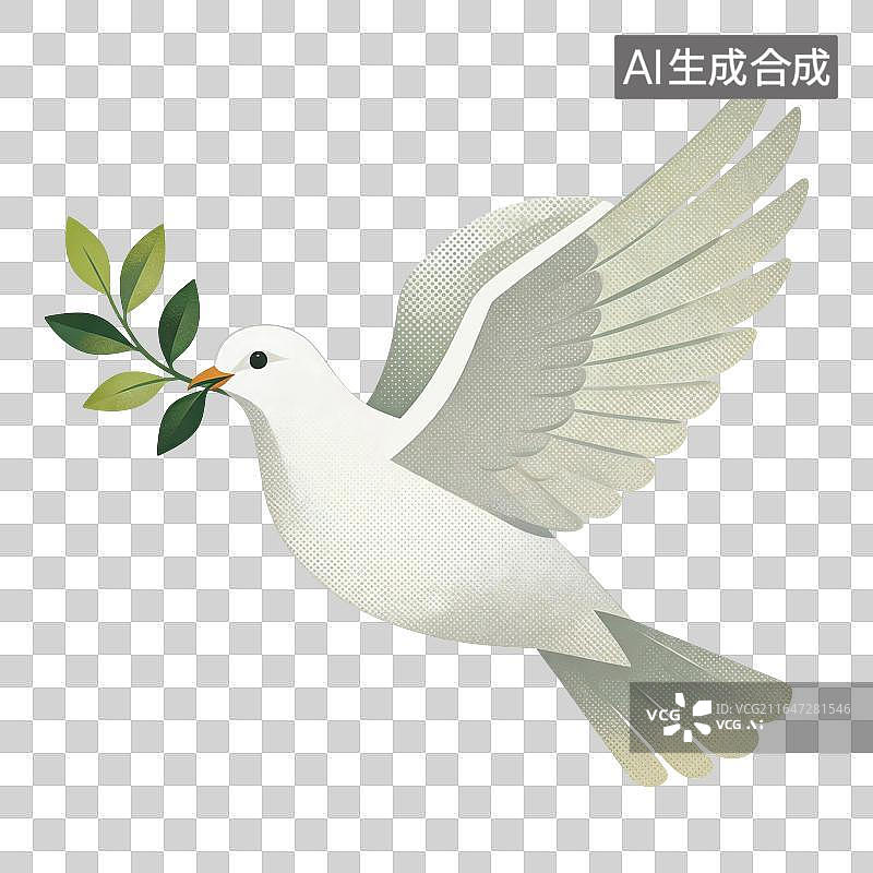 【AI数字艺术】白鸽动物插画图片素材