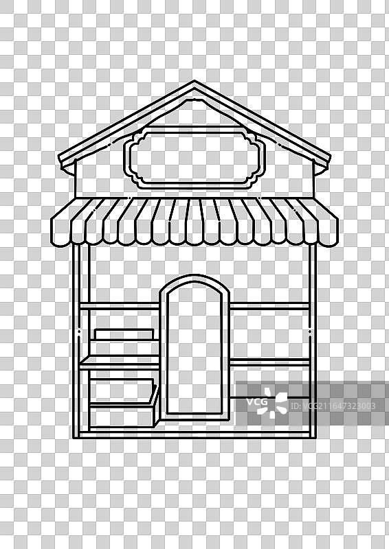 小店线稿图片素材