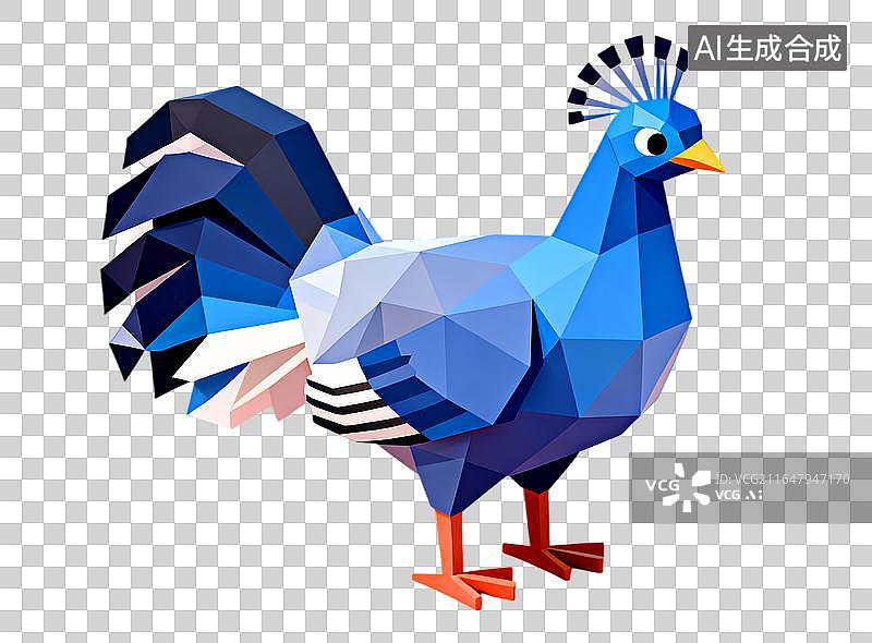 【AI数字艺术】蓝马鸡 珍惜鸟类插画 免抠元素图片素材