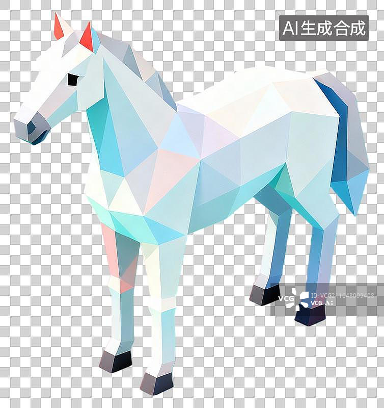 【AI数字艺术】白马 迷人动物插画系列 免抠元素图片素材