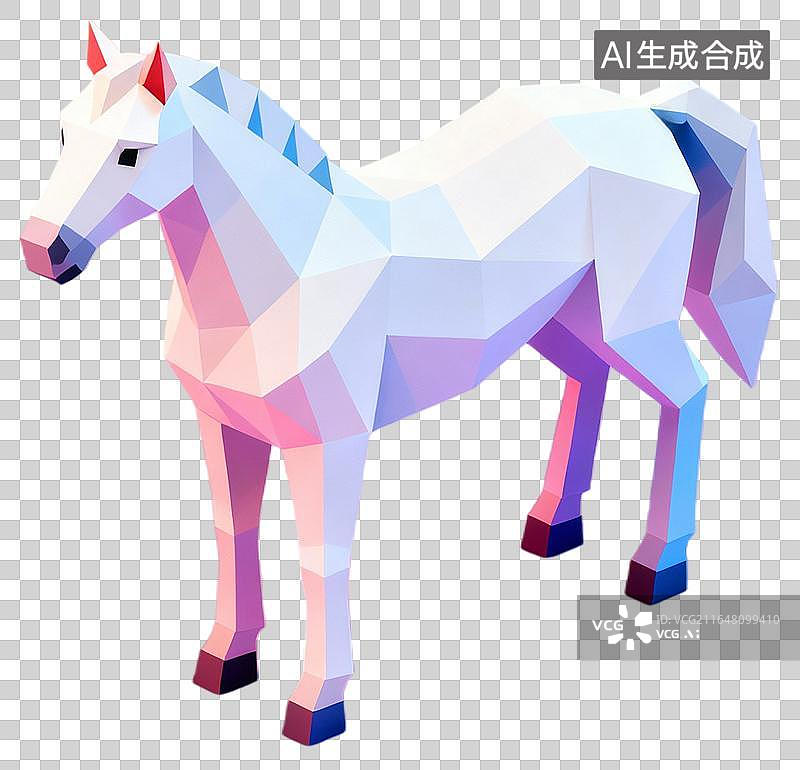 【AI数字艺术】白马 迷人动物插画系列 免抠元素图片素材