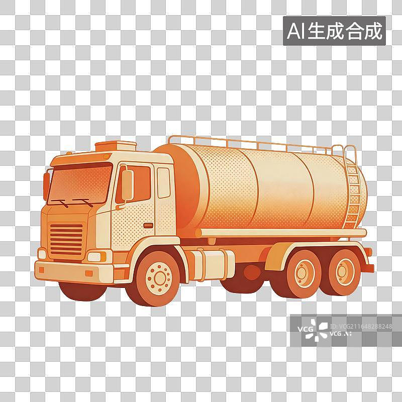 【AI数字艺术】油罐车插画图片素材