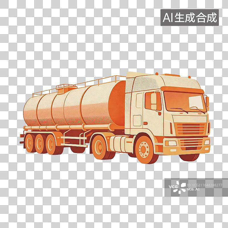 【AI数字艺术】油罐车插画图片素材