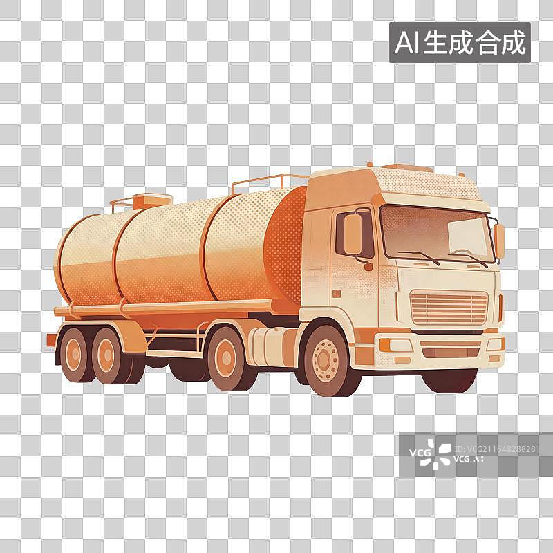 【AI数字艺术】油罐车插画图片素材