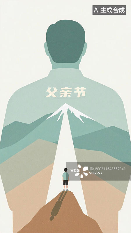 【AI数字艺术】父亲节海报设计 父爱如山图片素材
