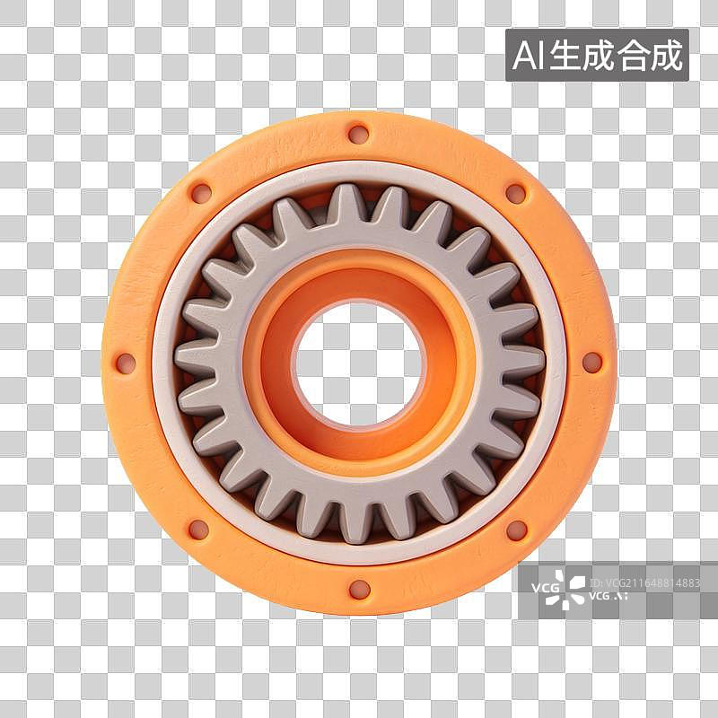 【AI数字艺术】立体卡通风格工业齿轮组件展示图片素材