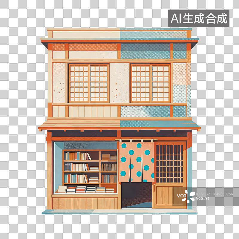 【AI数字艺术】房子商铺插画图片素材