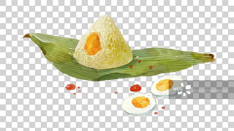 端午节粽子粽叶咸鸭蛋黄红枣红豆国风插画图片素材