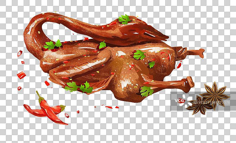 郴州特色美食之 临武鸭 插画元素图片素材