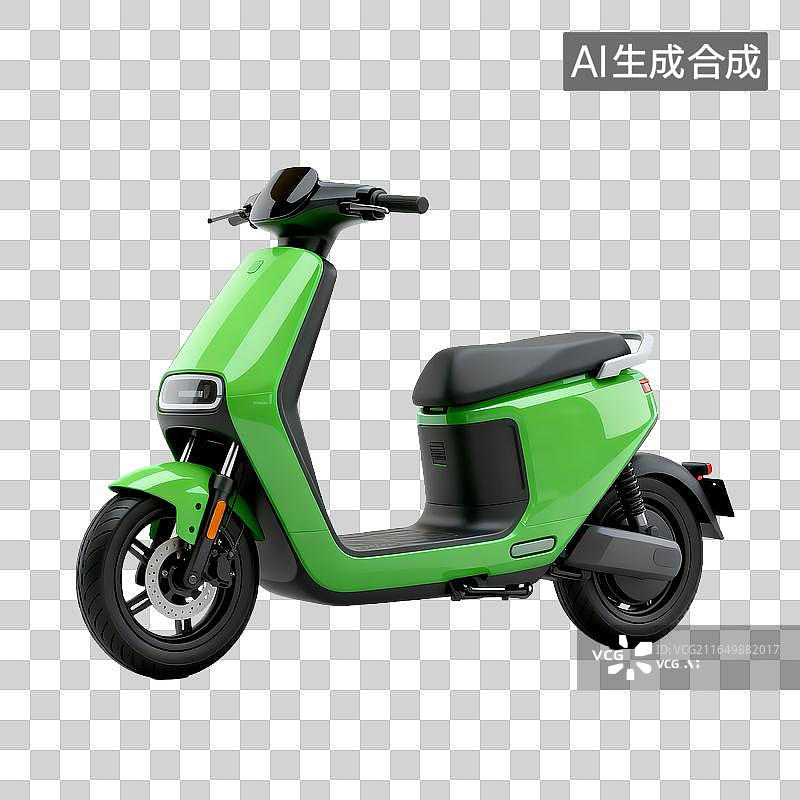 【AI数字艺术】绿色现代电动两轮代步车图片素材