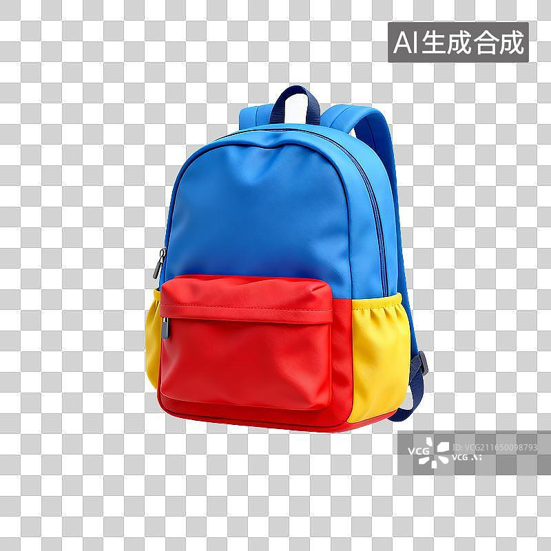 【AI数字艺术】儿童彩色撞色双肩书包背包图片素材