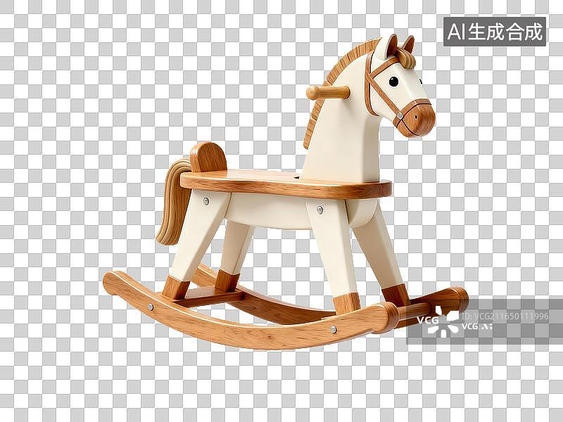 【AI数字艺术】儿童木质摇摇马玩具图片素材