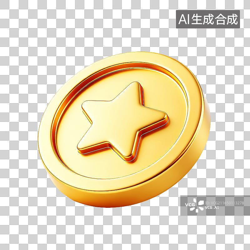 【AI数字艺术】卡通星星钱币金币图标图片素材