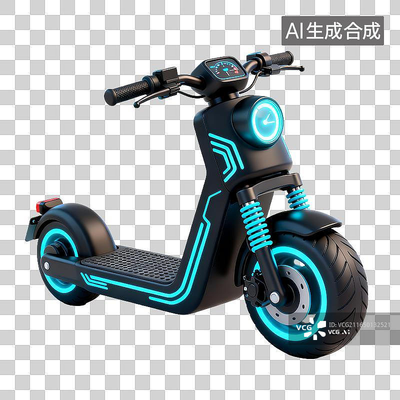 【AI数字艺术】带发光设计的电动滑板车图片素材