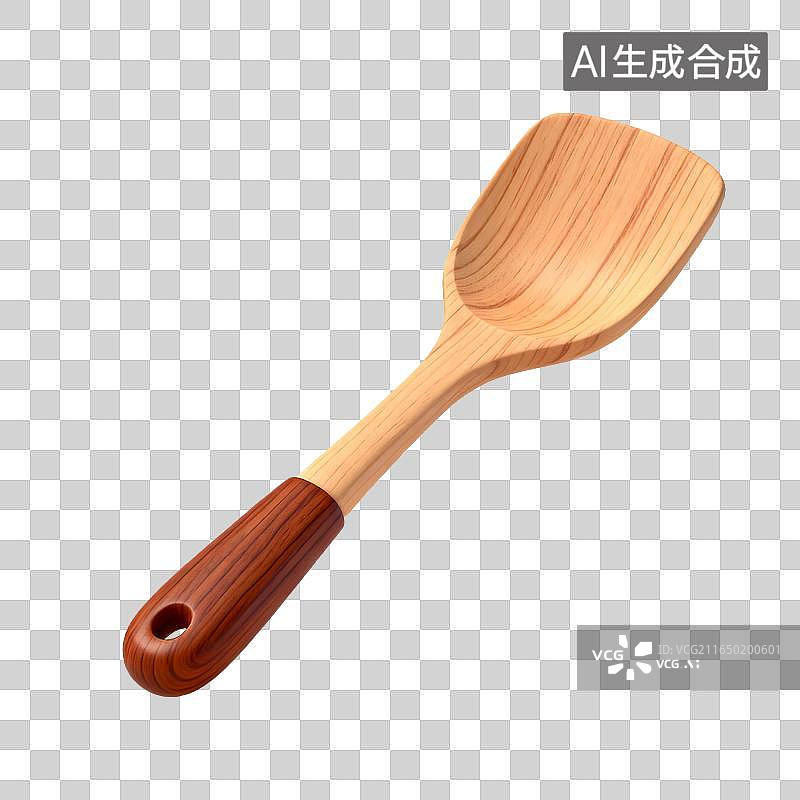 【AI数字艺术】双色木质厨房锅铲烹饪用具图片素材