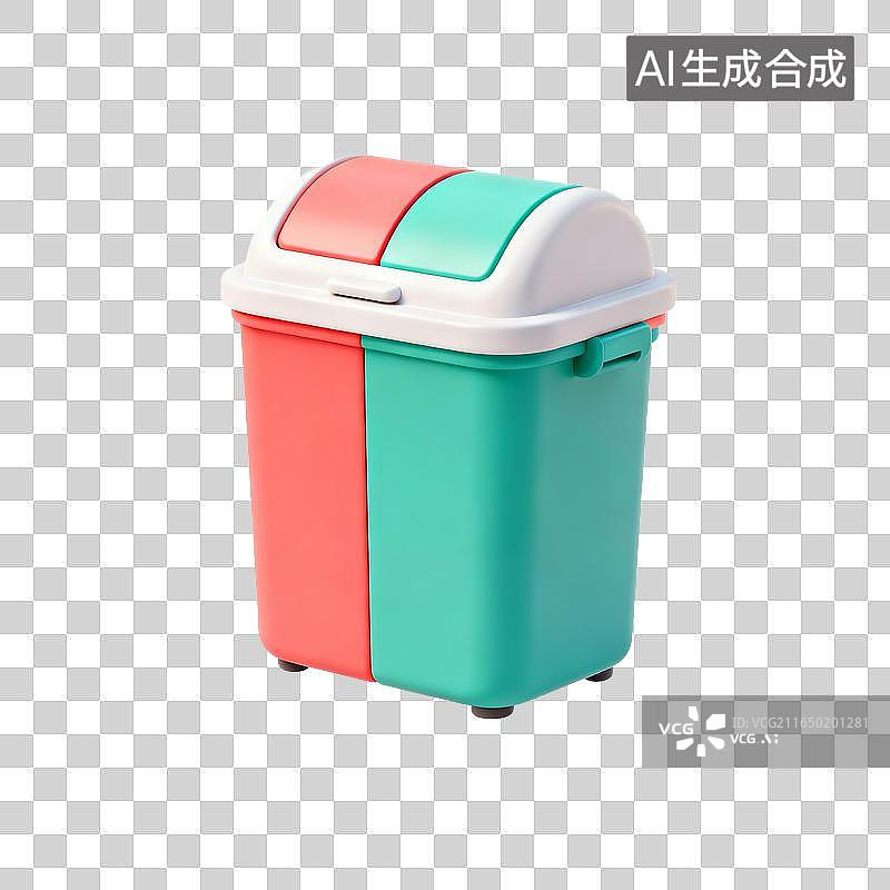 【AI数字艺术】双格分类色彩拼接垃圾桶图片素材