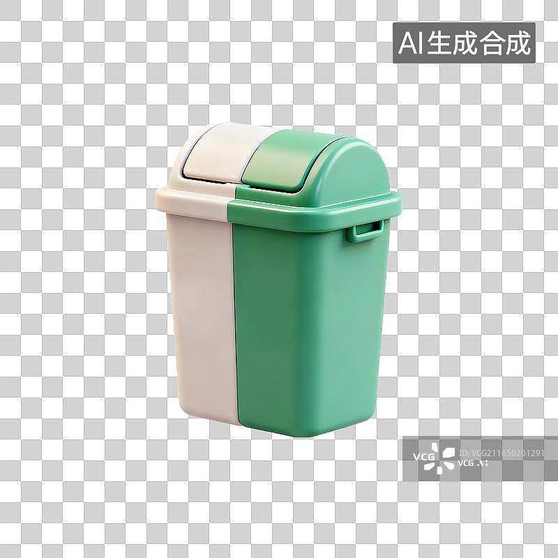 【AI数字艺术】双格分类色彩拼接垃圾桶图片素材