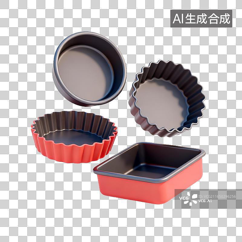 【AI数字艺术】不同造型的烘焙模具套装图片素材