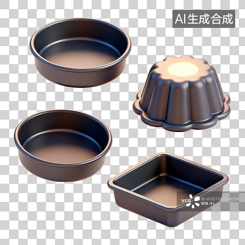 【AI数字艺术】不同造型的烘焙模具套装图片素材