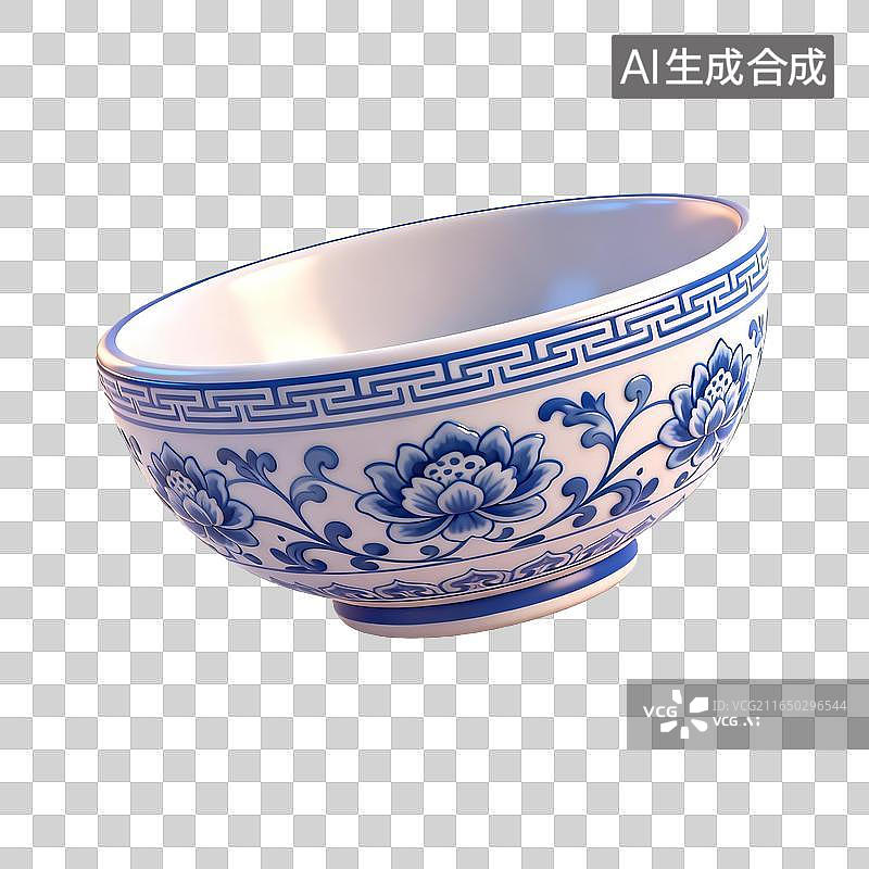 【AI数字艺术】青花瓷碗图片素材