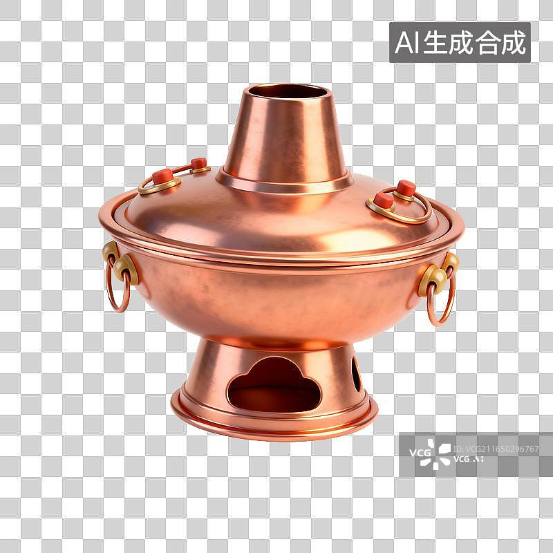 【AI数字艺术】传统铜制火锅图片素材