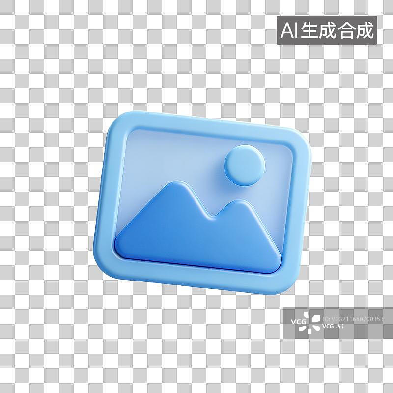 【AI数字艺术】3D极简图片标识电脑系统图片媒体图像文件分类标识图片素材元素图片素材